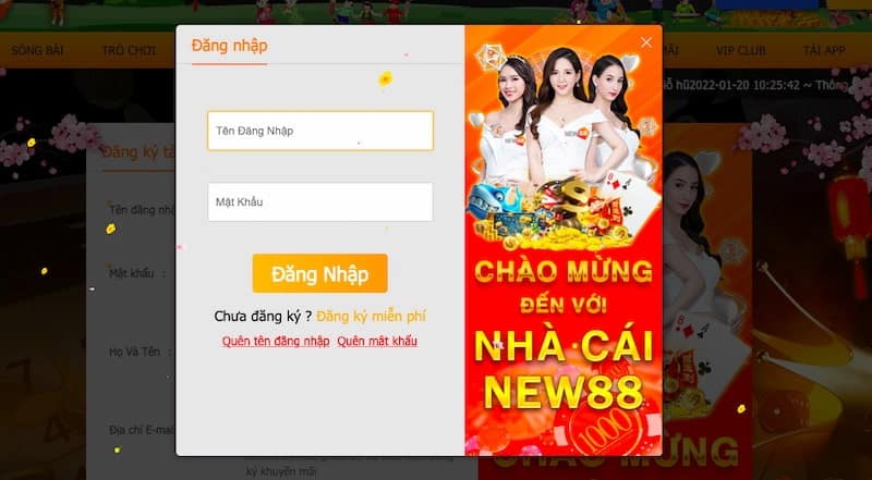 Đăng nhập vào nhà cái NEW88